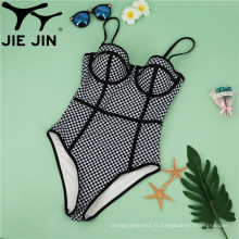 2020 Jiejin Print personnalisé Sexy Sexy Swimsuit BodySuit BodySice One-pièce avec tasse de moisissure